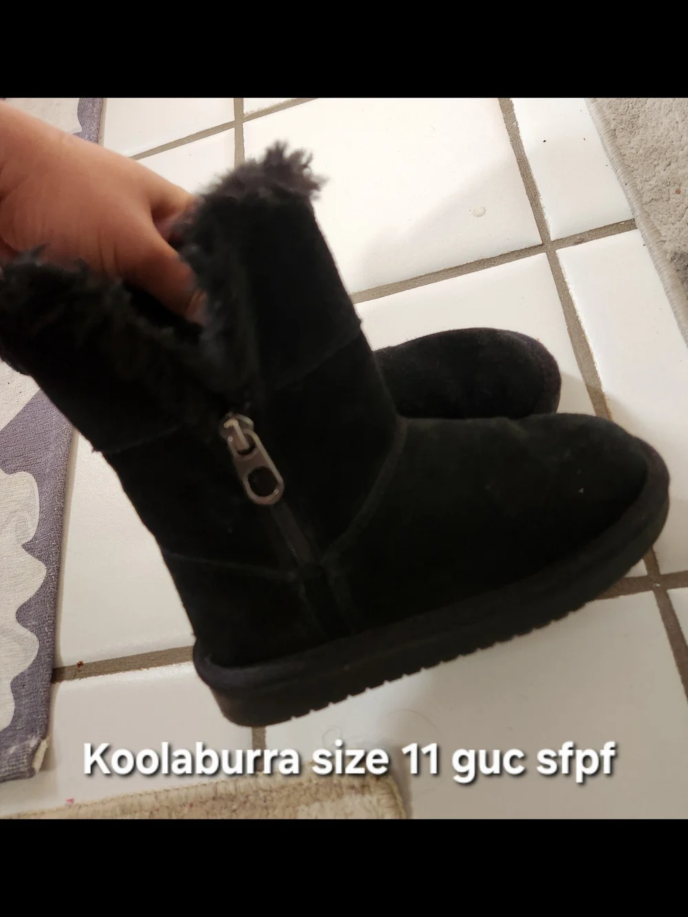 Koolaburra Black Suede Shearling Short Boot